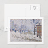 Sneeuw, Boulevard de Clichy, Parijs, 1886 Briefkaart (Voorkant / Achterkant)