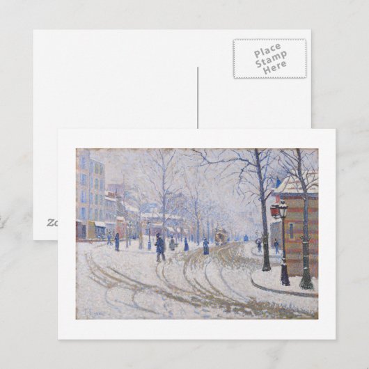 Sneeuw, Boulevard de Clichy, Parijs, 1886 Briefkaart (Voorkant / Achterkant)