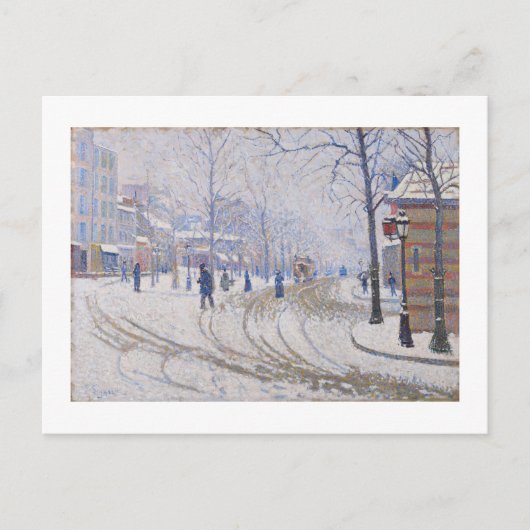 Sneeuw, Boulevard de Clichy, Parijs, 1886 Briefkaart (Voorkant)