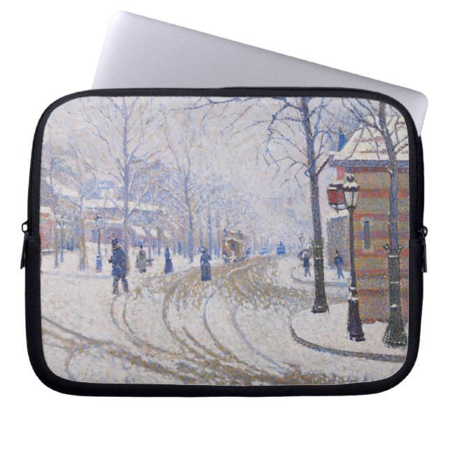 Sneeuw, Boulevard de Clichy, Parijs, 1886 Laptop Sleeve (Voorkant)