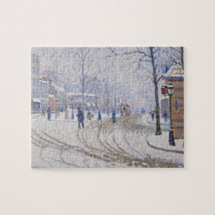 Sneeuw, Boulevard de Clichy, Parijs, 1886 Legpuzzel