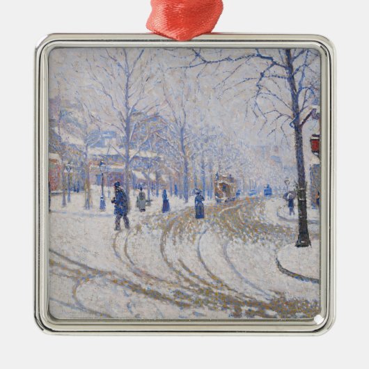 Sneeuw, Boulevard de Clichy, Parijs, 1886 Metalen Ornament (Voorkant)