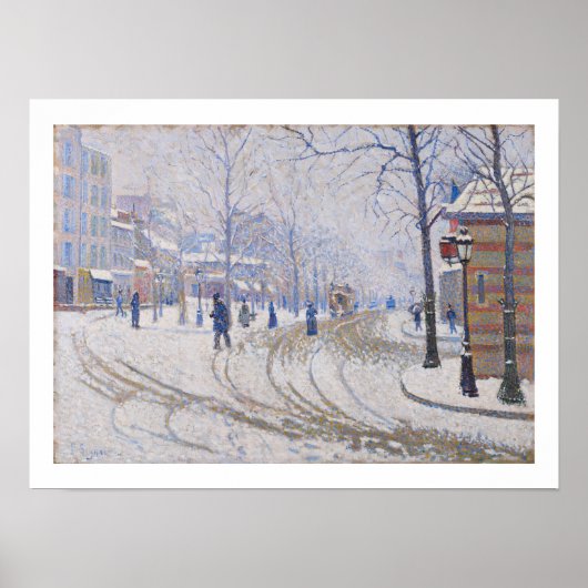 Sneeuw, Boulevard de Clichy, Parijs, 1886 Poster (Voorkant)