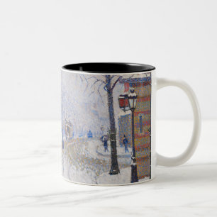 Sneeuw, Boulevard de Clichy, Parijs, 1886 Tweekleurige Koffiemok