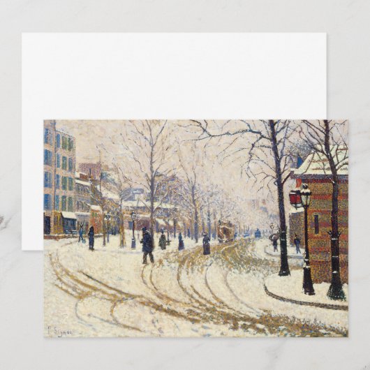 Sneeuw, Boulevard de Clichy, Parijs door Paul Sign (Voorkant / Achterkant)