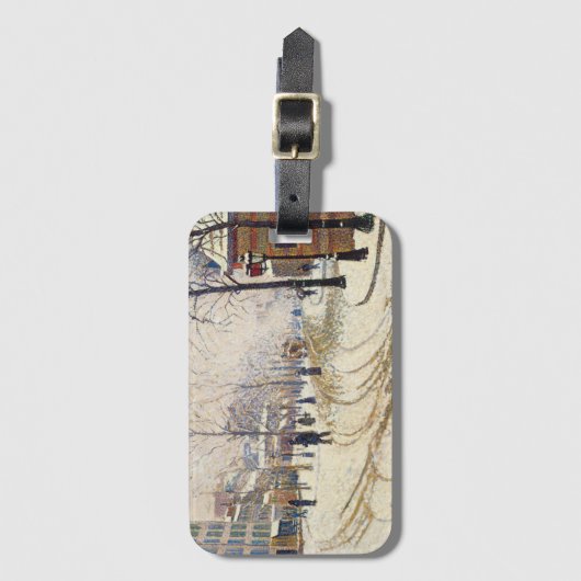 Sneeuw, Boulevard de Clichy, Parijs door Paul Sign Bagagelabel (Voorkant (verticaal))