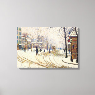 Sneeuw, Boulevard de Clichy, Parijs door Paul Sign Canvas Afdruk