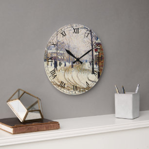 Sneeuw, Boulevard de Clichy, Parijs door Paul Sign Grote Klok