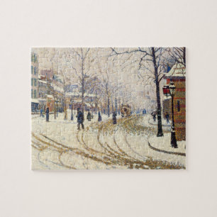Sneeuw, Boulevard de Clichy, Parijs door Paul Sign Legpuzzel