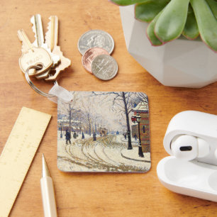 Sneeuw, Boulevard de Clichy, Parijs door Paul Sign Sleutelhanger