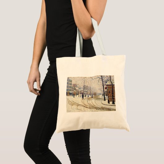 Sneeuw, Boulevard de Clichy, Parijs door Paul Sign Tote Bag (Voorkant (product))