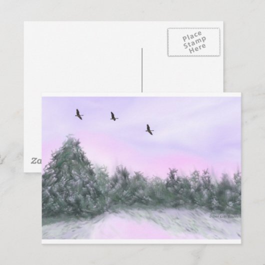 sneeuw briefkaart (Voorkant / Achterkant)