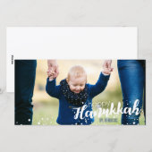 Sneeuw Bubbles Prettig Chanoeka Fotokaart Feestdagenkaart (Voorkant / Achterkant)