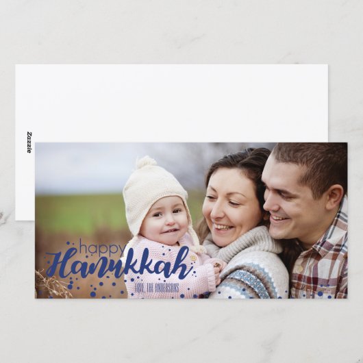 Sneeuw Bubbles Prettig Hanukkah Foto Kaart (Voorkant / Achterkant)