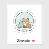 Sneeuw Buiten Gloei Binnen Vos Sticker | Winter Sn (Vel)