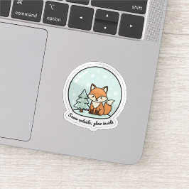 Sneeuw Buiten Gloei Binnen Vos Sticker | Winter Sn