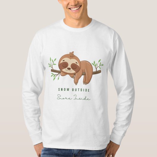 Sneeuw buiten snurken binnen t-shirt (Voorkant)