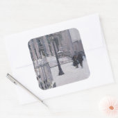 Sneeuw buiten St. Paul's 2009 Vierkante Sticker (Envelop)