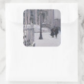 Sneeuw buiten St. Paul's 2009 Vierkante Sticker (Tas)