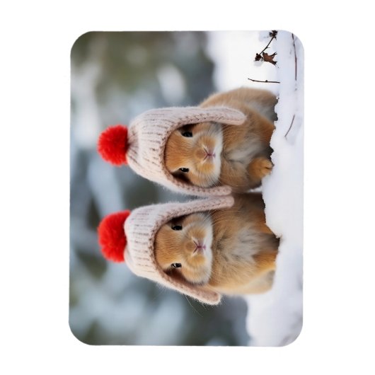 Sneeuw Bunnies Magnet Magneet (Verticaal)