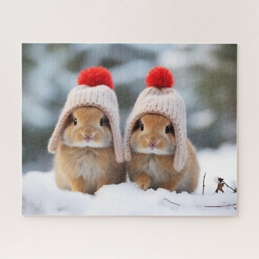 Sneeuw Bunnies Puzzel (Horizontaal)