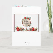 Sneeuw Bunny Blue Modern Floral Waterverf schilder Feestdagen Kaart (Achterkant)