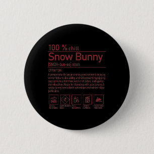 Sneeuw Bunny Definitie Grappig Trendy Winter Skien Ronde Button 5,7 Cm