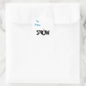 Sneeuw cadeaukaart ronde sticker (Tas)