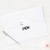 Sneeuw cadeaukaart ronde sticker (Envelop)