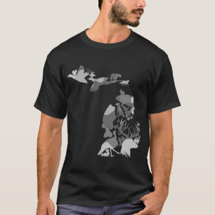 Sneeuw camouflage Michigan UP vis hert eend kalkoe T-shirt