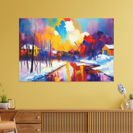 sneeuw canvas afdruk (Insitu (Woonkamer))