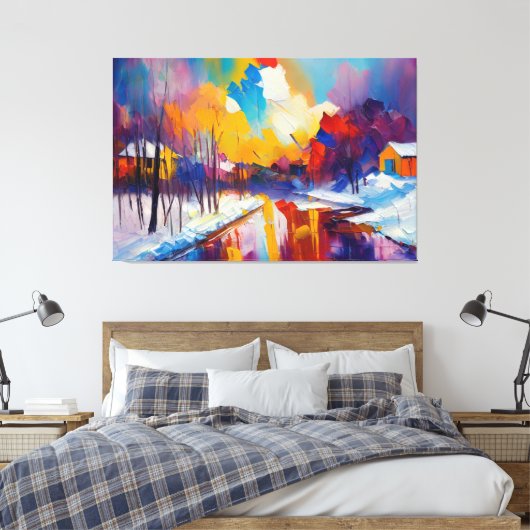 sneeuw canvas afdruk (Insitu (Slaapkamer))