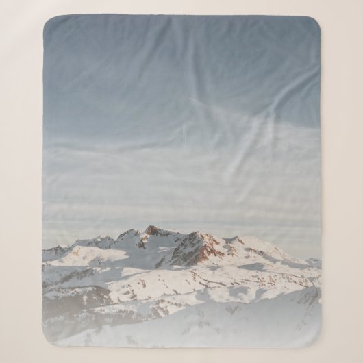 SNEEUW CAPPED MOUNTAIN OP DAGTIME SHERPA DEKEN (Voorkant)