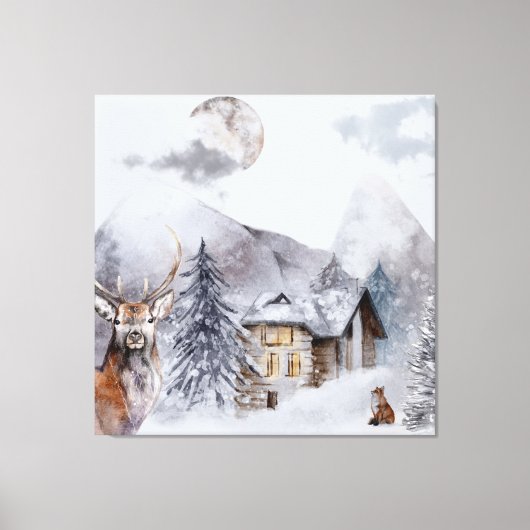 Sneeuw & Caraïben & Fox Canvas Afdruk (Voorkant)