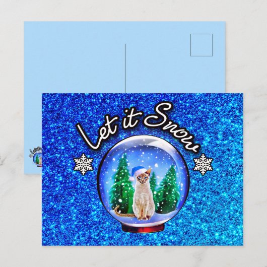 SNEEUW CAT XMAS - Hartelijk dank, groeten/INVITE - Briefkaart (Voorkant / Achterkant)