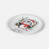 Sneeuw Charming Penguin Baby shower Papieren Bordje (Gekanteld)