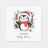 Sneeuw Charming Penguin Baby shower Servet (Voorkant)