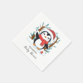 Sneeuw Charming Penguin Baby shower Servet (Hoek)