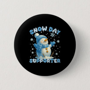 Sneeuw dag supporter Schattige sneeuwman Sneeuwvlo Ronde Button 5,7 Cm
