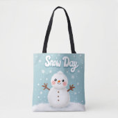 Sneeuw Dagsneeuwman Cute Tote Tas (Voorkant)