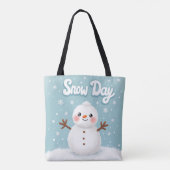 Sneeuw Dagsneeuwman Cute Tote Tas (Achterkant)