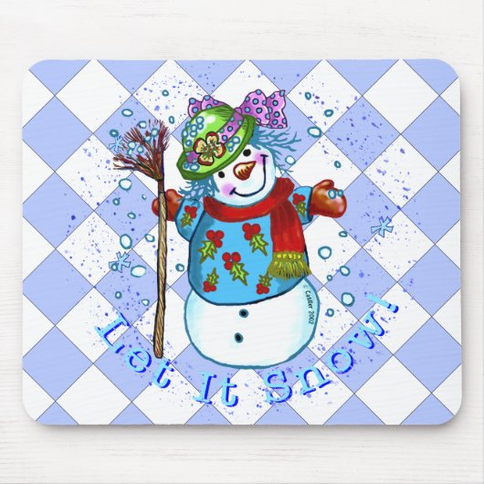 Sneeuw Dame Sneeuwman Muismat (Voorkant)
