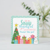 Sneeuw Dankbare Leraren Dank U Kaart (Staand voorkant)