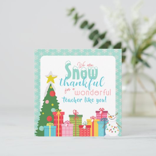 Sneeuw Dankbare Leraren Dank U Kaart (Staand voorkant)