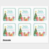 Sneeuw Dankbare Leraren Dank U Vierkante Sticker (Vel)