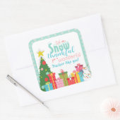 Sneeuw Dankbare Leraren Dank U Vierkante Sticker (Envelop)