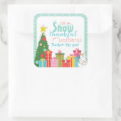 Sneeuw Dankbare Leraren Dank U Vierkante Sticker (Tas)