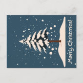 Sneeuw, dennenboom en vrolijk kerstfeest briefkaart (Voorkant)