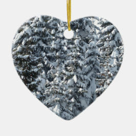 Sneeuw Dennenboom Textuur Keramisch Ornament
