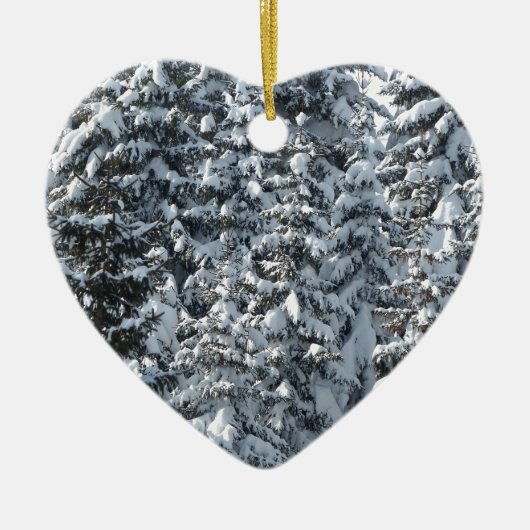 Sneeuw Dennenboom Textuur Keramisch Ornament (Voorkant)